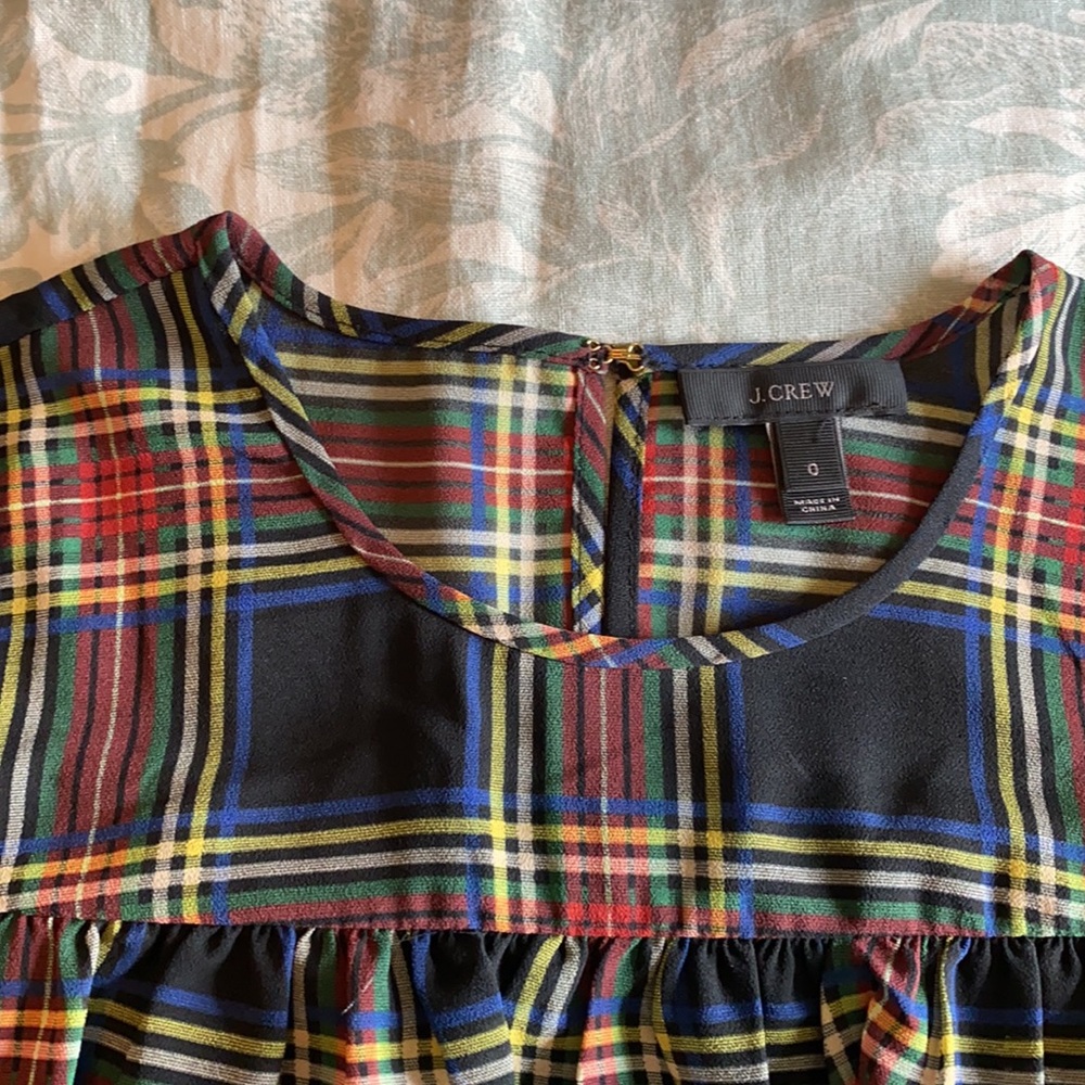 J Crew Edie Top in Stewart Tartan Plaid - Picture 3 of 11